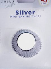 Silver Mini Baking Cups 45pk