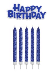 Blue Happy Birthday Candle Set