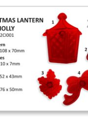 Christmas Lantern & Holly - Set of 4