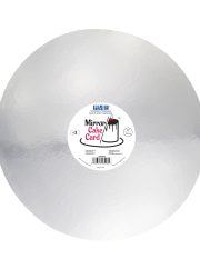 Mirror Cake Card, Round, Silver 30,5 cm, Pk/3