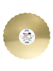 Mirror Cake Card, Scallop, Gold 30,5 cm, Pk/3