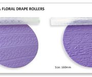 Fabric Texture & Floral Drape Rollers - Set of 2