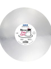 Mirror Cake Card, Round, Silver 25,4 cm, Pk/3